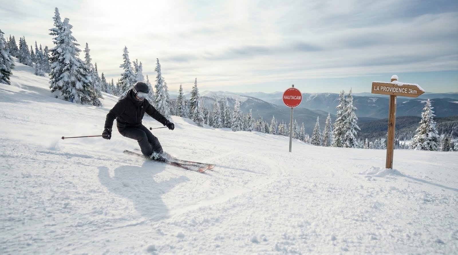 Vue panoramique sur les montagnes enneigées des Pyrénées près de Beaucens
